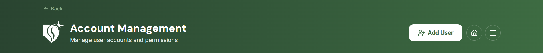 UI Header with Action Button